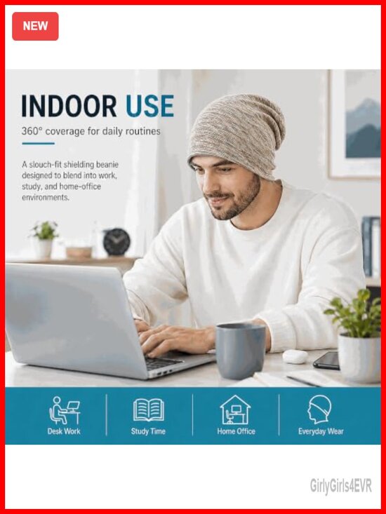 EMF Protection Beanie Cap Faraday Hat Blocks 99.9% 5G WiFi Microwave Radiation